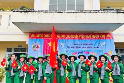 HOẠT ĐỘNG TRẢI NGHIỆM “BÉ TẬP LÀM CHIẾN SĨ” 🏫 Trường Mầm non Bình Thanh