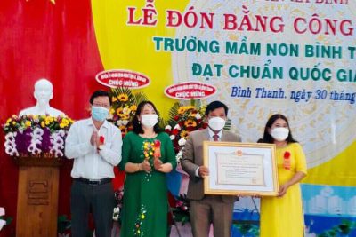 LỄ ĐÓN BẰNG CÔNG NHẬN TRƯỜNG MẦM NON BÌNH THANH ĐẠT CHUẨN QUỐC GIA